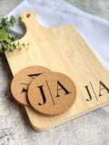 cutting board and coasters