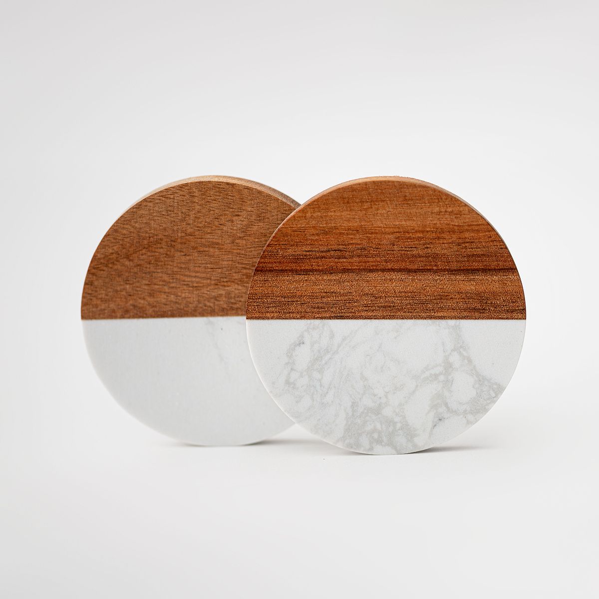 Marble and Acacia Coasters